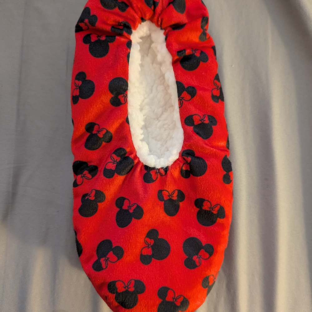 Disney Red and Black Minnie Mouse Slippers